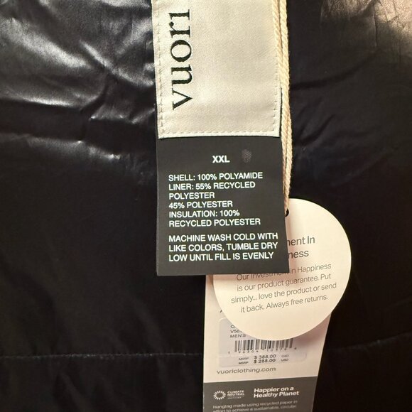 Vuori Monterey $288 Insulated Jacket Men’s XXL Water-Resistant Puffer Coat NWT - Picture 6 of 7